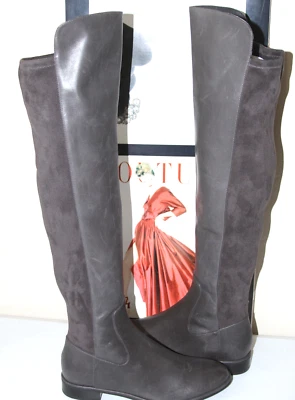 Via Spiga Itala серый замши и кожи над колена ботинки Sz 6,5 $395 * 77 новый - Изображение 1 из 4