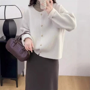 Single-breasted Simple Knitting Cardigan Coat Autumn And Winter Loose Sweater - Picture 1 of 9