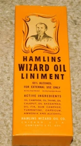 Vintage sealed NOS HAMLINS WIZARD OIL  MEDICINE Pharmacy Apothecary BOTTLE & BOX - Picture 1 of 6