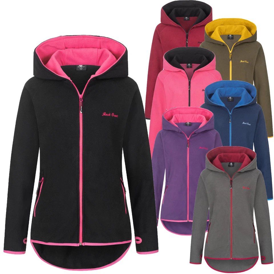 Rock Creek Damen Fleecejacke Lang Fleece Jacke Übergangs Jacke Sweatjacke D-502 - Bild 1 von 1
