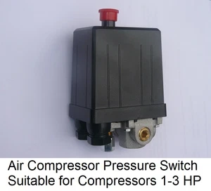AIR COMPRESSOR PRESSURE SWITCH SINGLE PHASE SUITABLE FOR COMPRESSORS 1 - 3 HP - Picture 1 of 1