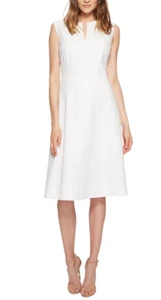 ESCADA Womens White Dvis Fit and Flare Dress Sz 38 L107416 - Picture 1 of 3
