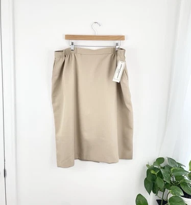 Alfred Dunner 22W Tan Stretch Knee Length Skirt Women’s Plus 22W NWT  - Image 1 of 4