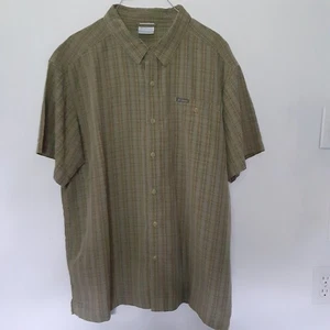 Camicia uomo Columbia taglia XL verde a quadri manica corta casual preppy outdoor - Foto 1 di 7