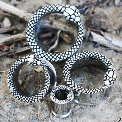 ПАРА 316L из нержавеющей стали змея змея двойной расширитель туннель штепсельная вилка - Изображение 1 из 4