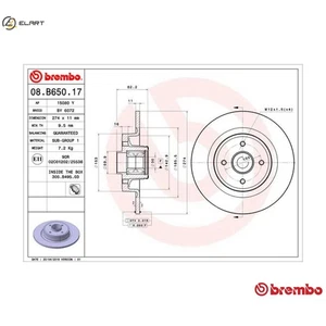 2x BRAKE DISC 08.B650.17 FOR RENAULT GRAND/SCENIC/II K9K734/732/728 1.5L 4cyl - Picture 1 of 10