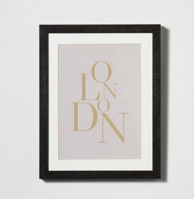 11" x 14" LONDON Framed Under Glass with Mat Dark Wood Wall Decor - Image 1 of 3