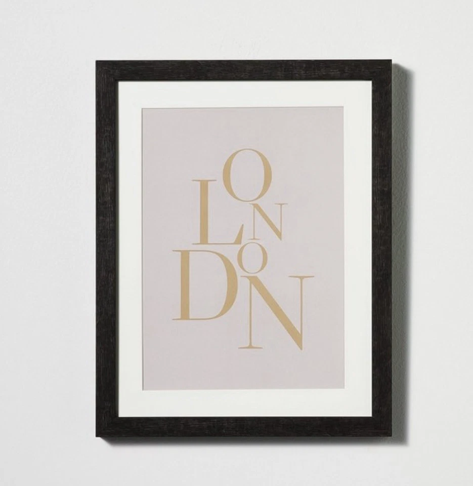 11" x 14" LONDON Framed Under Glass with Mat Dark Wood Wall Decor - Image 1 of 3