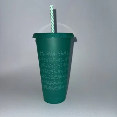 Starbucks Navidad Reutilizable Taza Fría Con Tapa y Pajita Naranja 24 Oz Foto 1 de 4