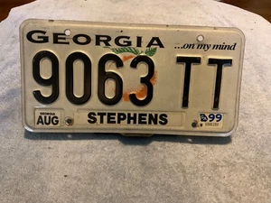 Georgia GA Nummernschild ... on my mind 9063 TT Stephens County 1999 - Bild 1 von 3