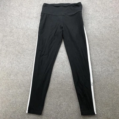 Victoria's Secret ROSA Leggings Mujer Grandes Negros Rayas Laterales Yoga Plegable Foto 1 de 4