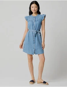 J. Mini Vestido Crew Para Mujer Inglés-Azul-Lavado Ligero Denim 100% Algodón 18, XXL - Imagen 1 de 8