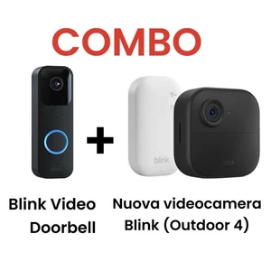 Blink Video Doorbell + Outdoor 4 HD Wireless Alexa Kit Domotica Sicurezza - Imagen 1 de 15