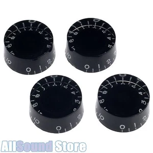 2 Vintage Style EMBOSSED Speed Knobs for Gibson USA CTS Split Shaft Pots - BLACK - Picture 1 of 2