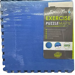 Puzzle Mat Exercise ProsourceFit Extra Thick - 3/4 Inch - 24 Sq Ft - 6 Tiles - Picture 1 of 11