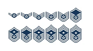 Set of 2 US Air Force Ranks Vinyl Sticker Decals E-2 - E-9 Airmen - CCM Sergeant - Bild 1 von 13