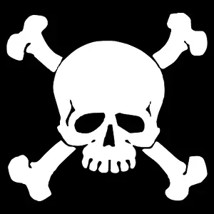 Skull & Crossbones White Rear Car Truck Window Wall Laptop Vinyl Decal Sticker. - Foto 1 di 2