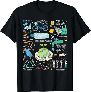 Save the Planet Reduce Reuse Recycle Earth Day Environmental T-Shirt Hoodie - Picture 1 of 13