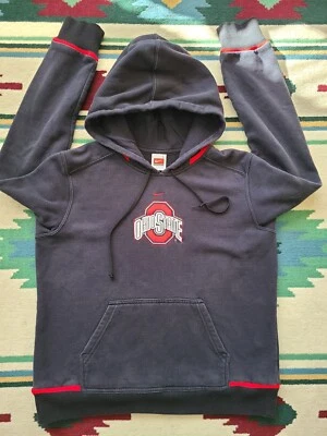Vintage Ohio State Buckeyes Hoodie Youth Large  Nike Center Swoosh 90's Black - Image 1 of 4