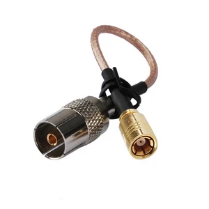 SMB female to IEC DVB-T TV PAL female jack pigtail cable RG316 15cm for Wireless - Picture 1 of 4