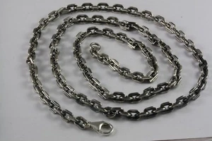 BIKER ANKERKETTE 6 mm BREIT 90 cm LANG 925 ECHT SILBER / 529 - Picture 1 of 4