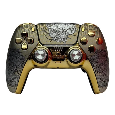 PlayStation 5 Controller / PS5 Custom Controller Design Golden Dragon / Scuff - Bild 1 von 4