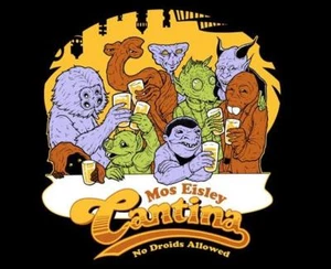 Star Wars Cheers Mos Eisley Cantina Crossover Satire Teefury Ladies Shirt NEW - Picture 1 of 1