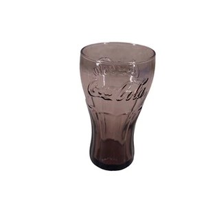 Genuine Coca-Cola Coke Glass Smoke Brown Ribbed Flared Large 6" Tall Vintage - Picture 1 of 9