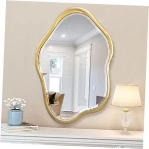 Irregular Wall Mirror, 24"X36" Gold Asymmetrical Bathroom Vanity Mirror, - Picture 1 of 8