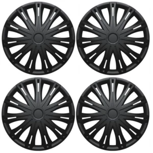 16" Black Multi-Spoke Wheel Trims Hub Caps Covers Protectors Set of 4 ABS PLSTIC - Picture 1 of 1