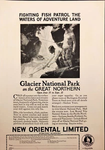 1926 Great Northern Railway The Burlington Route Couple Fishing Vintage Print Ad - Picture 1 of 4