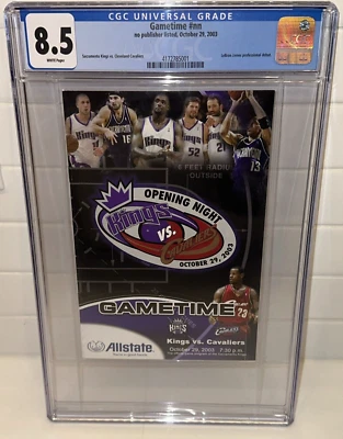 LeBron James NBA debut programa Gametime CGC 8,5 revista losa 29/10/2003 Foto 1 de 4