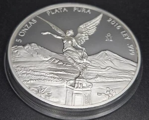 2016 5oz Proof Silver Libertad .999 Mexico Onza in Original Capsule - Picture 1 of 4