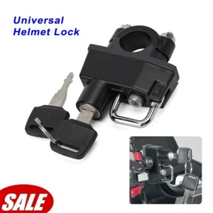 Motorcycle Handlebar Helmet Lock Anti-Theft Helmet Security Lock Kit Universal - Picture 1 of 20