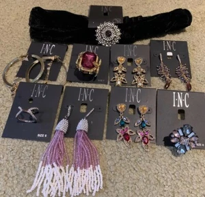 New! I.N.C. Earrings, Rings, Jeweled Hair Turban Lot W/ Tags Over $252 Retail! - Picture 1 of 3