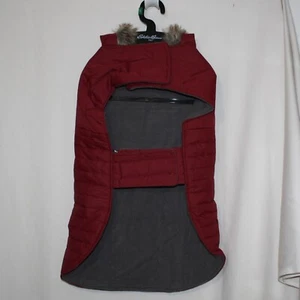 Eddie Bauer Chinook Hooded Dog Parka - Wine Red - Large - Picture 1 of 5