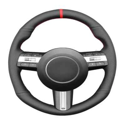 Cubierta de volante de cuero sintético cosida a mano para Hyundai Sonata Kona Tucson Foto 1 de 4