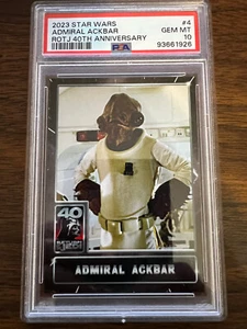 2023 Topp STAR WARS Return of the Jedi 40TH ANNIVERSARY #4 Admiral Ackbar PSA 10 - Picture 1 of 2