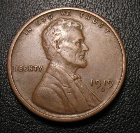 OLD US COINS HIGHGRADE 1919 S Lincoln Wheat One Cent PENNY 1C Cover