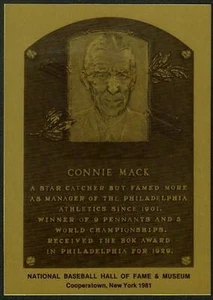 CONNIE MACK Player/Manager HALL OF FAME METALLIC PLAQUE CARD ~1 of 1,000 issued~ - Picture 1 of 2