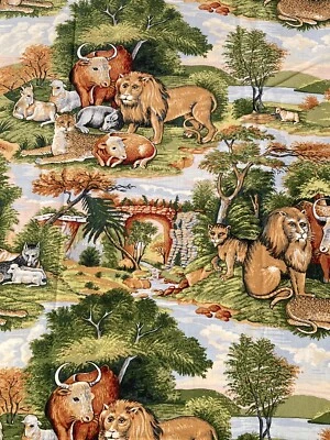 Vintage Concord Fabrics American Folk Art Museum Peaceable Kingdom 2.25Y - Image 1 of 3