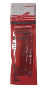 Paquete de hojas de sierra de plantilla Milwaukee 48-42-0140 de 5 2-3/4" corte de metal vástago en U 24 TPI - Imagen 1 de 4