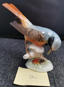 Hutschenreuther Kunstabteilung Gartenrotschwanz Hausrotschwanz Vogel mit Käfer a - Bild 1 von 8
