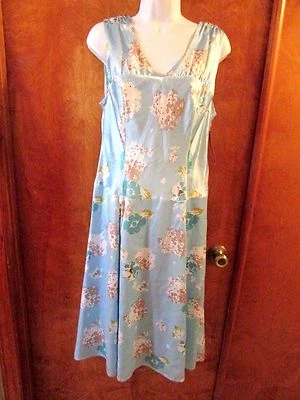 Damas "Pendleton" Talla 16, Azul Lt Floral, Sin Mangas, Falda Acampanada, Vestido Foto 1 de 4