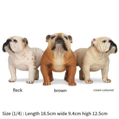 Estatua de perro bulldog realista escala 1/6 resina animal modelo juguetes figura decoración Foto 1 de 4