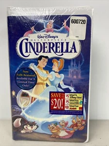 WALT DISNEY CINDERELLA 5265 (VHS, 1995) MASTERPIECE COLLECTION CLAMSHELL SEALED - Picture 1 of 6