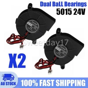 24V Ball Bearings 5015 Blower Cooling Fan 2 Pin Brushless DC Cooler 3D Printer - Picture 1 of 10