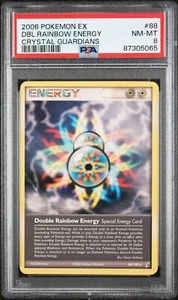 Crystal Guardians Double Rainbow Energy 88/100 PSA 8 Graded Rare Pokemon Card - Picture 1 of 2