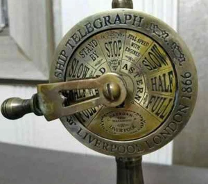 Bellissima antica nave ottone sala macchine telegrafo marina funzionante nautica 7 inc - Foto 1 di 5