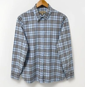 Burberry Women's Nova Check Shirt UK 10 Blue 100% Cotton Long Sleeve London - Picture 1 of 21
